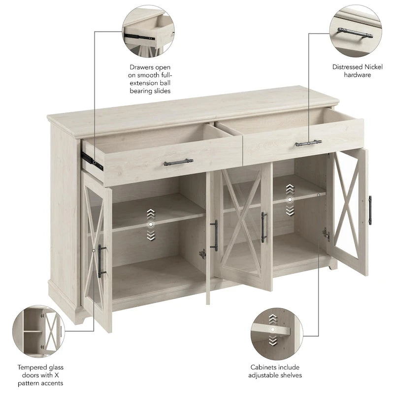 Meuble TV de ferme 60W pour téléviseur de 75 pouces