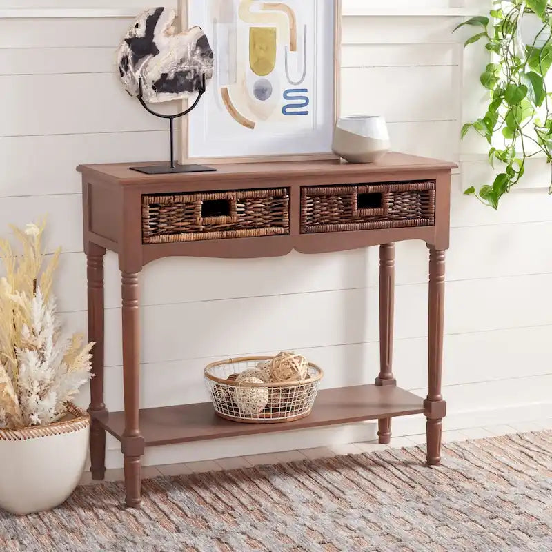 Console marron - 35,8 x 13 x 31,9 - 36Lx13Px32H