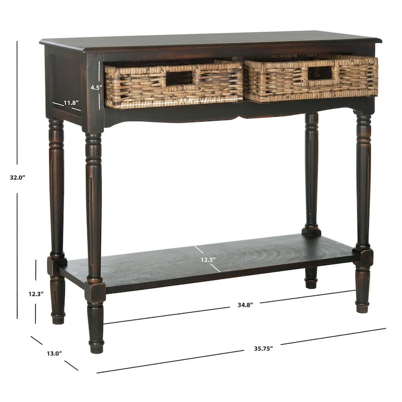 Console marron - 35,8 x 13 x 31,9 - 36Lx13Px32H
