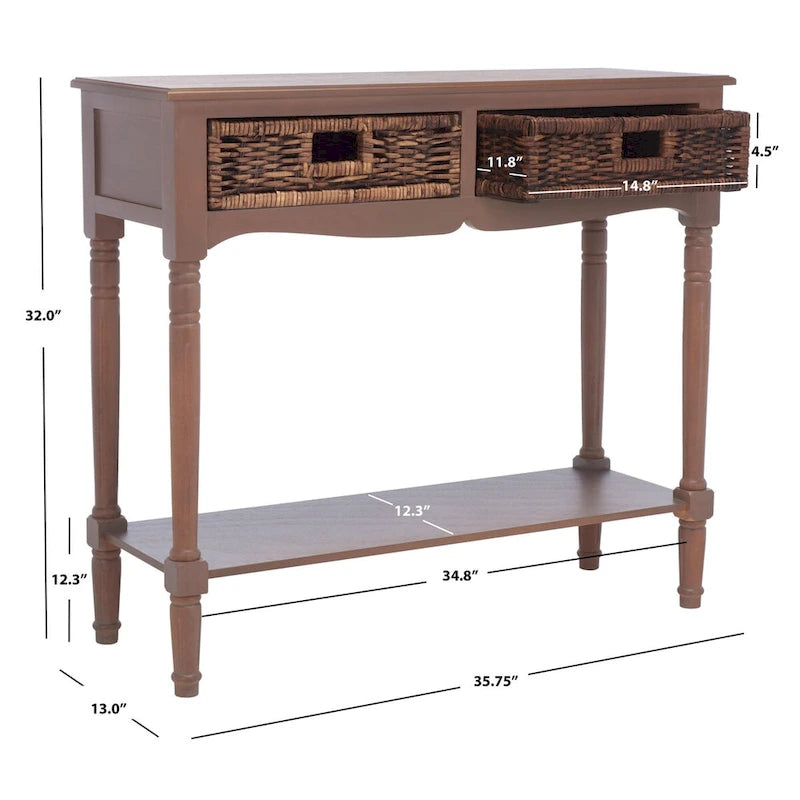 Console marron - 35,8 x 13 x 31,9 - 36Lx13Px32H