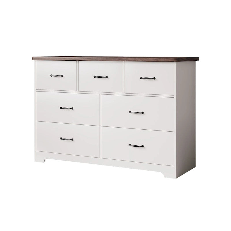 Commode moderne pour chambre à coucher, buffet double à 7 tiroirs