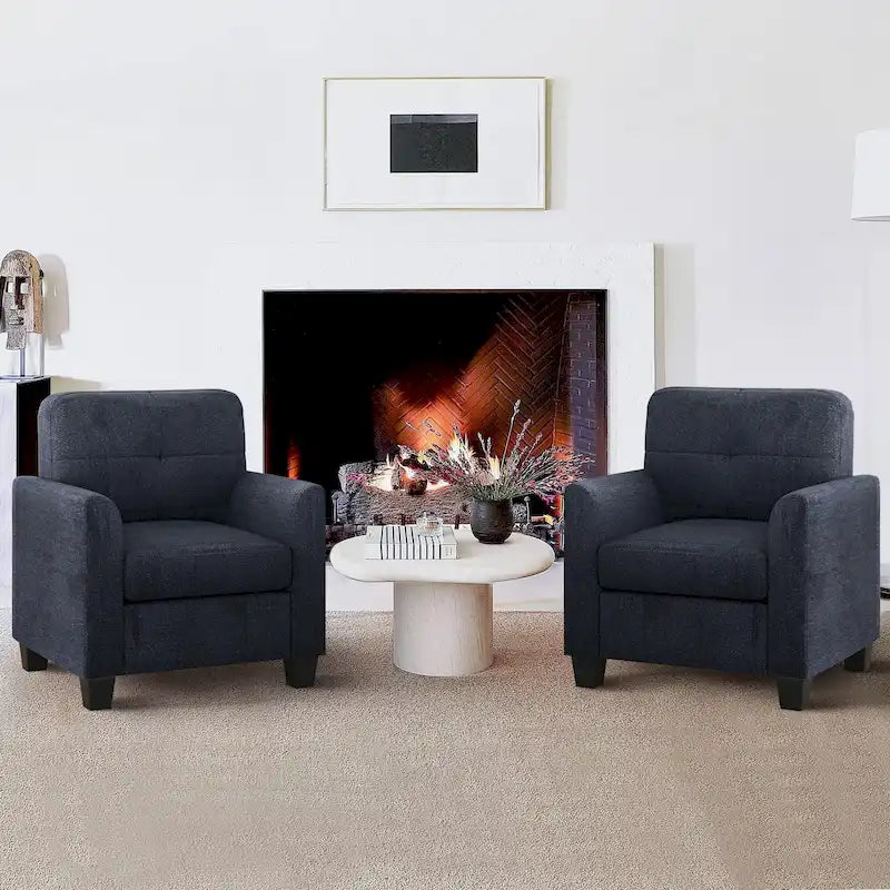Fauteuil d'appoint rembourré de style Mid-Century avec accoudoirs - 32,5L x 28,9l x 36,2H po