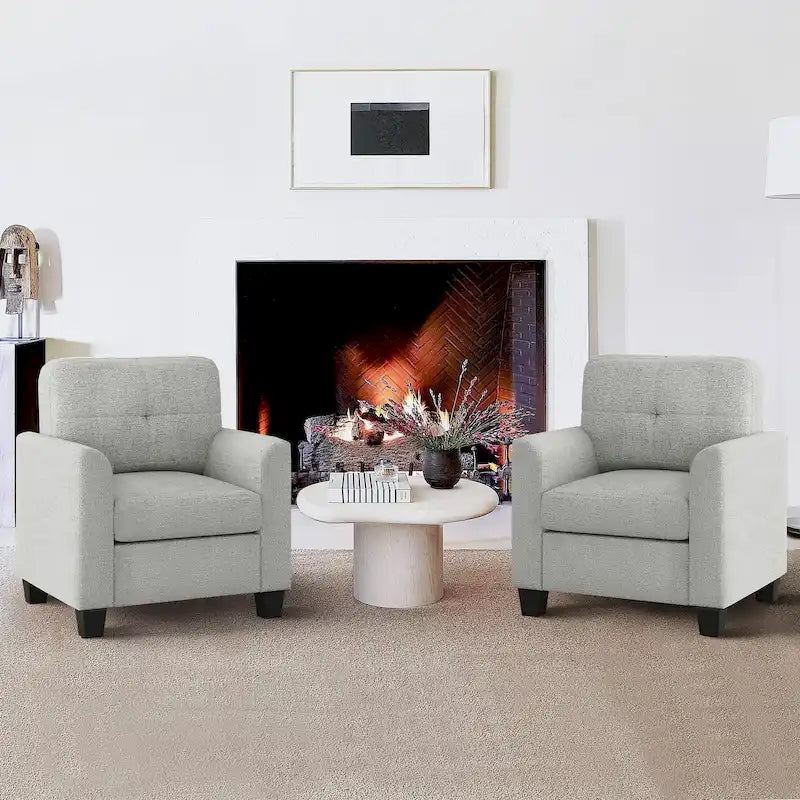 Fauteuil d'appoint rembourré de style Mid-Century avec accoudoirs - 32,5L x 28,9l x 36,2H po