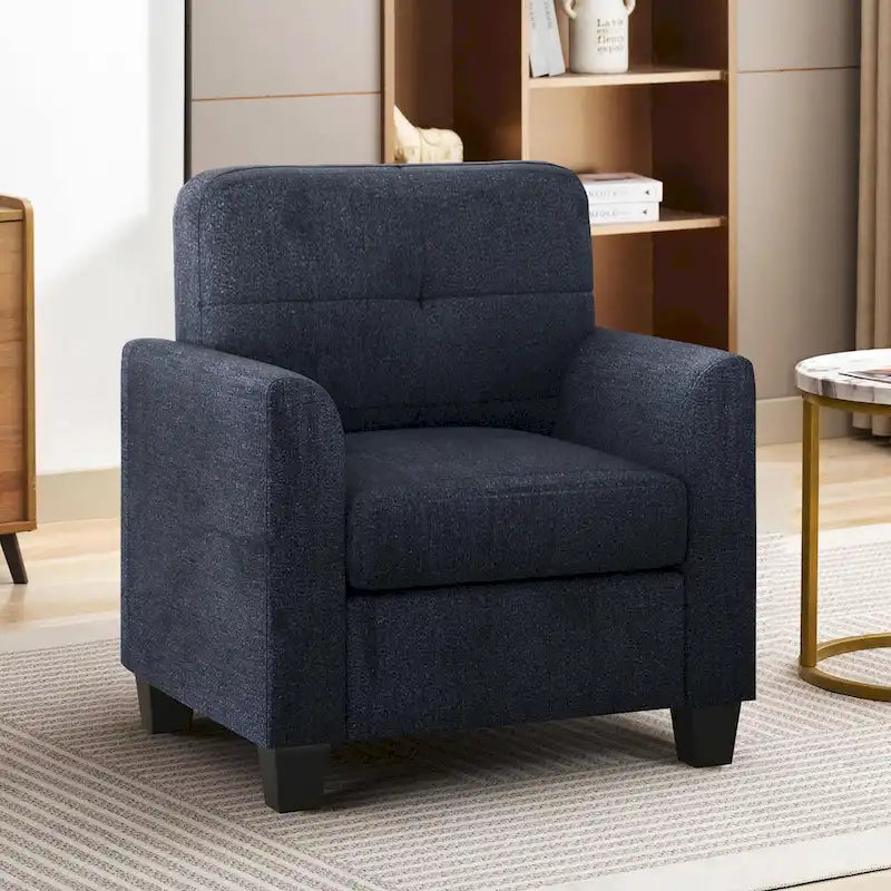 Fauteuil d'appoint rembourré de style Mid-Century avec accoudoirs - 32,5L x 28,9l x 36,2H po