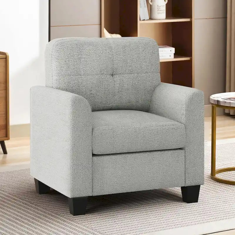 Fauteuil d'appoint rembourré de style Mid-Century avec accoudoirs - 32,5L x 28,9l x 36,2H po