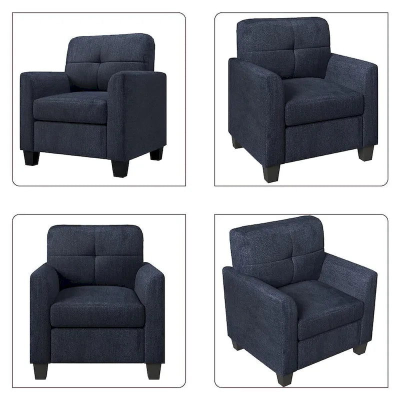 Fauteuil d'appoint rembourré de style Mid-Century avec accoudoirs - 32,5L x 28,9l x 36,2H po
