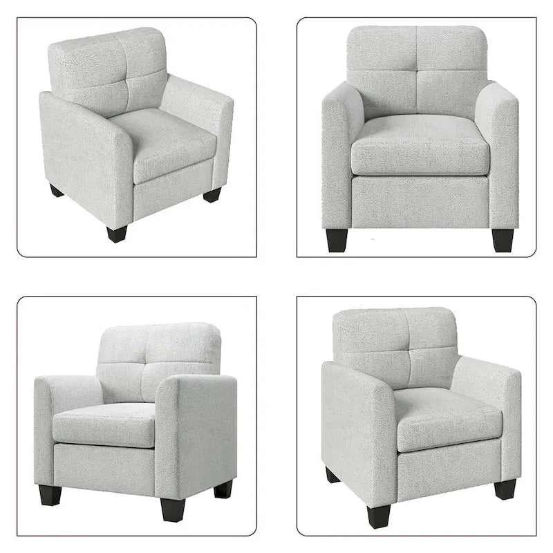 Fauteuil d'appoint rembourré de style Mid-Century avec accoudoirs - 32,5L x 28,9l x 36,2H po