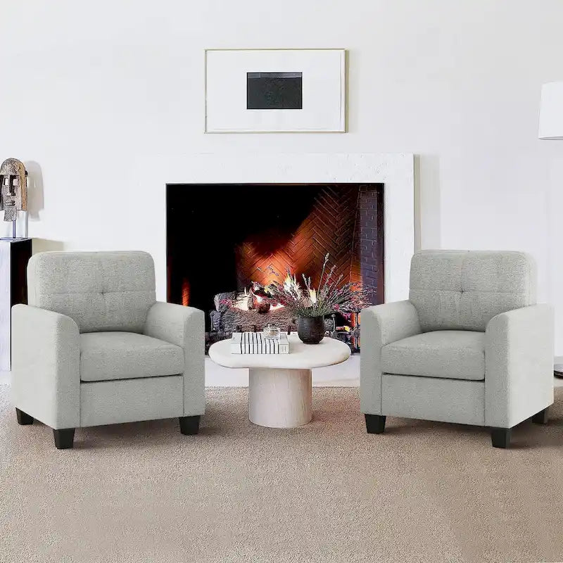 Fauteuil d'appoint rembourré de style Mid-Century avec accoudoirs - 32,5L x 28,9l x 36,2H po
