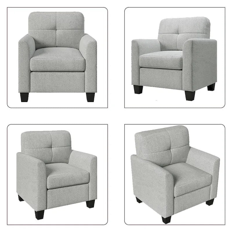 Fauteuil d'appoint rembourré de style Mid-Century avec accoudoirs - 32,5L x 28,9l x 36,2H po