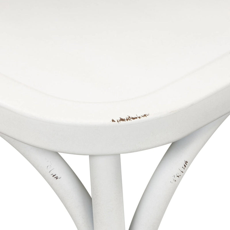 Chaise d'appoint en métal à dossier en X vieilli de la série Vintage - Blanc antique (Lot de 2)
