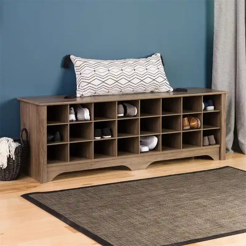 Banc de rangement à chaussures 24 paires - 39,4P x 152,4L x 51,4H cm