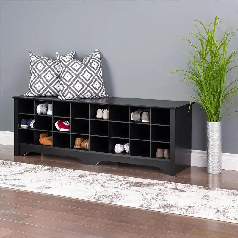 Banc de rangement à chaussures 24 paires - 39,4P x 152,4L x 51,4H cm