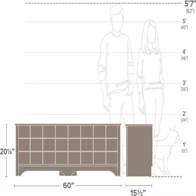 Banc de rangement à chaussures 24 paires - 39,4P x 152,4L x 51,4H cm
