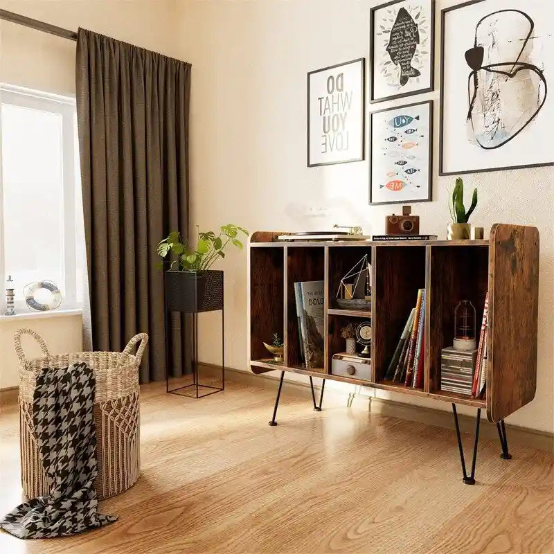 Meuble de rangement pour grands disques vinyles – 13.6P x 33.1L x 26H