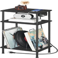 Meuble support tourne-disque 3 niveaux - 15,7L x 11,8P x 29,1H