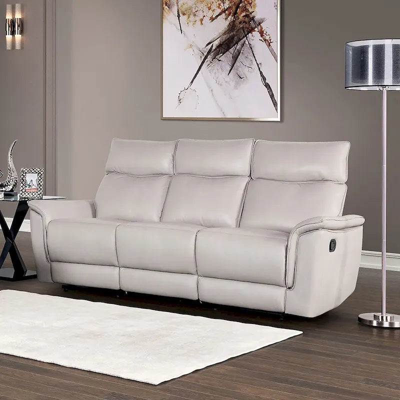 Canapé inclinable manuel en cuir moderne avec accoudoirs rembourrés évasés