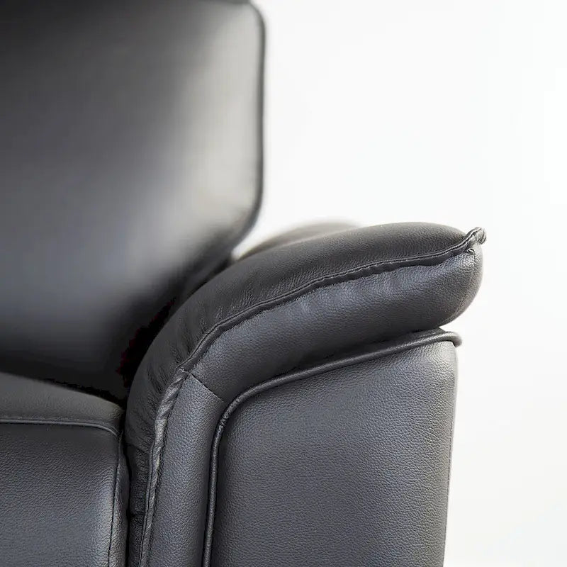Canapé inclinable manuel en cuir moderne avec accoudoirs rembourrés évasés