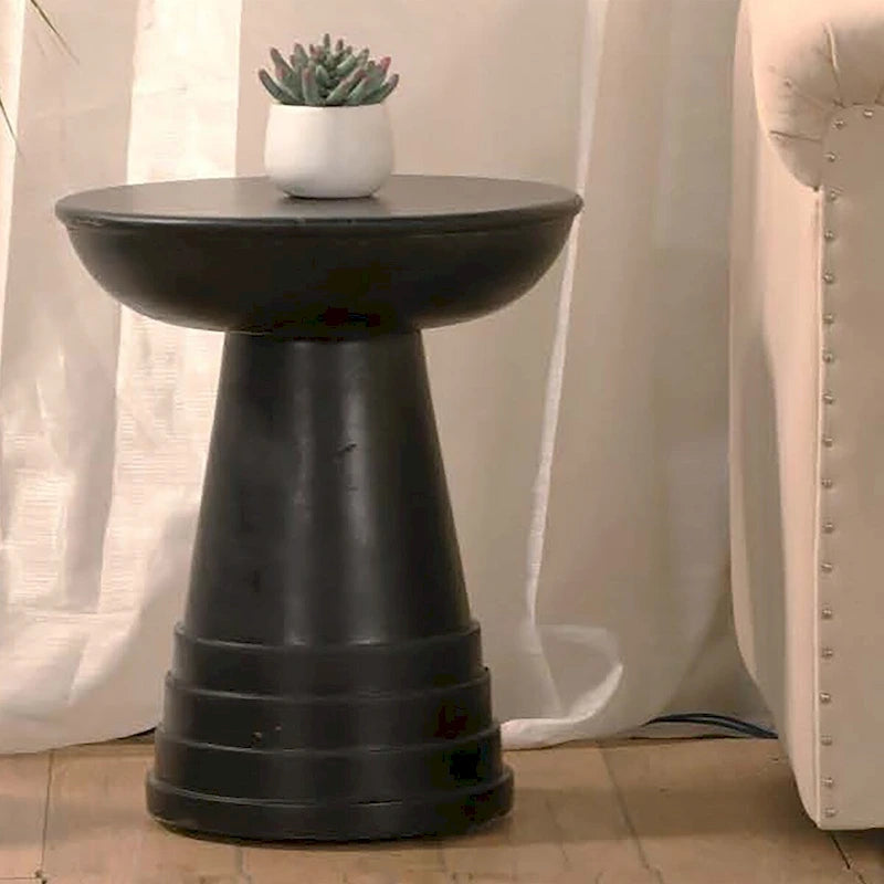 Table d'appoint ronde en bois massif de 16 po