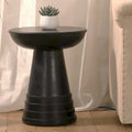 Table d'appoint ronde en bois massif de 16 po