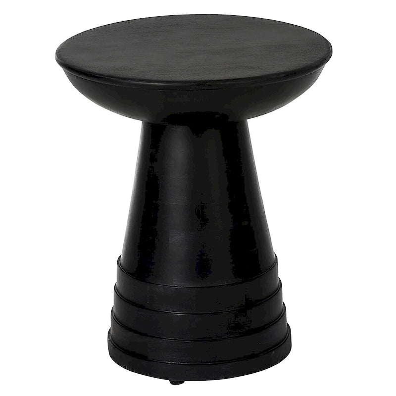 Table d'appoint ronde en bois massif de 16 po